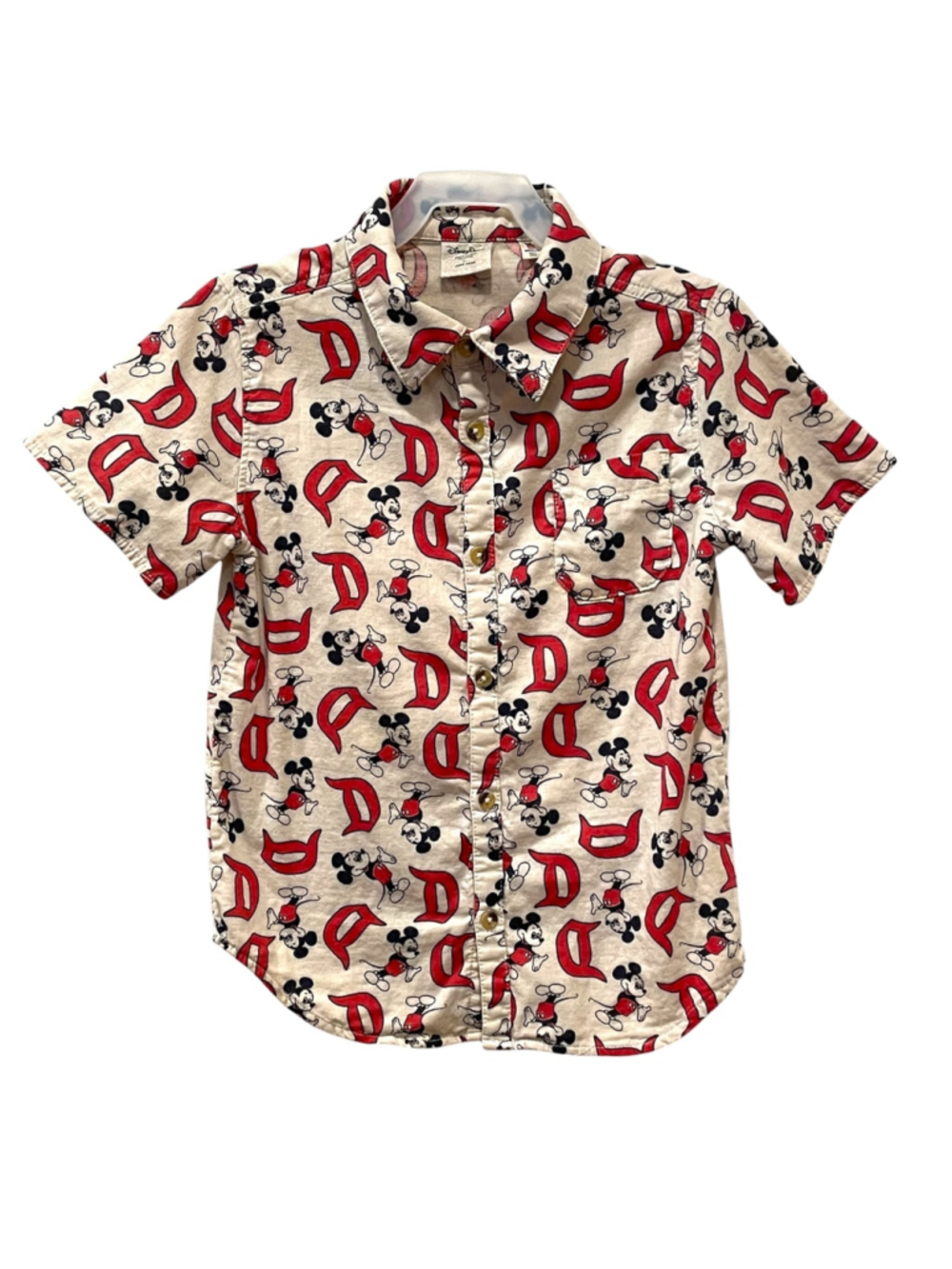 Disney Parks Forever x Junk Food Boys Size Medium Mickey Mouse Button Down Shirt